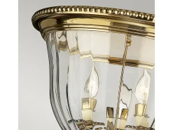 Elstead Cambridge 3 ljus infälld taklampa polerad mässing, E14 Camel New