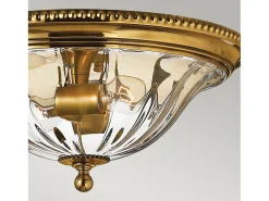Plafón-Elstead Cambridge 2 ljus infälld taklampa polerad mässing, E27 Camel