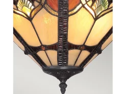 Elstead Cambridge 2 Ljus Semi Flush Ceiling Light Vintage Bronze, Tiffany Glass, E27 Bronce Online