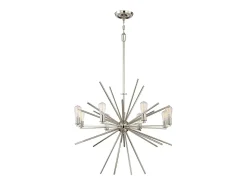 Best Elstead Carnegie 8 ljus ljuskrona silverfinish, E27 Plateado