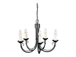 Elstead Chartwell 5 ljus ljuskrona svart finish, E14 Negro Sale