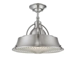 Lámpara Suspendida-Elstead Cody 2 Light Dome Takhänge Borstad Nickel, E27 Gris