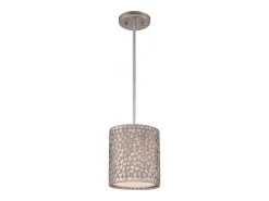 Best Elstead Confetti 1 Light Ceiling Mini Rund Pendel Old Silver, E27 Plateado