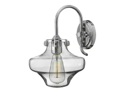 Sale Elstead Congress 1 ljus glasskärm Vägglampa krom, E27 Gris