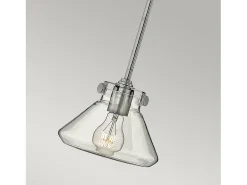 Elstead Congress 1 ljuskupol takhänge krom klart glas, E27 Gris