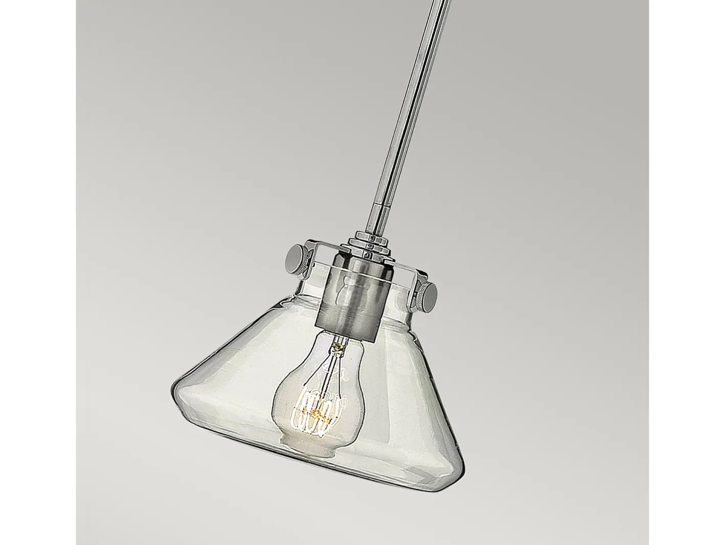 Elstead Congress 1 ljuskupol takhänge krom klart glas, E27 Gris