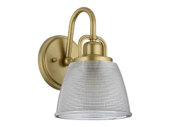 Aplique Para Pared-Elstead Dublin 1 ljus vägglampa, målad naturmässing, IP44, G9 Camel