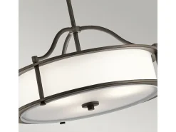 Lámpara Suspendida-Elstead Emory 3 Ljus Semi Flush Round Tak Pendel Light Tenn, E27 Gris antracita