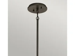 Lámpara Suspendida-Elstead Emory 3 Ljus Semi Flush Round Tak Pendel Light Tenn, E27 Gris antracita