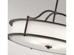 Clearance Elstead Emory 4 Ljus Semi Flush Runt Tak Pendelljus Tenn, E27 Gris antracita