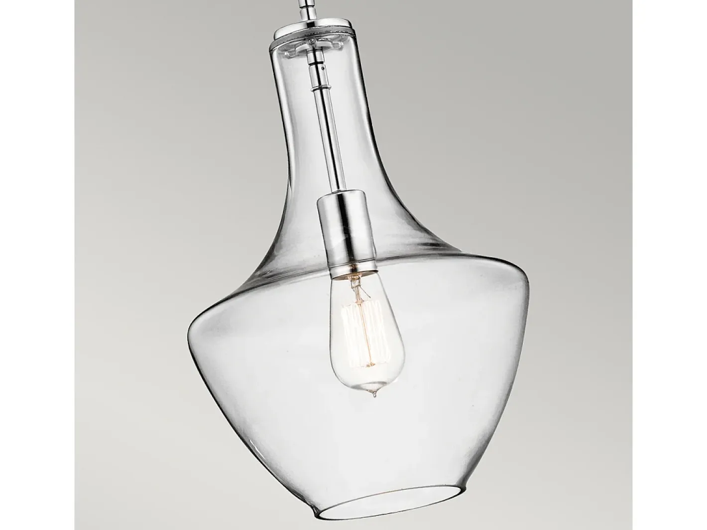 Discount Elstead Everly 1 ljus liten kupol taklampa krom, E27 Gris