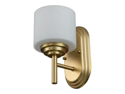 Aplique Para Pared-Elstead Feiss Malibu Vägglampa Borstad mässing, IP44 Camel