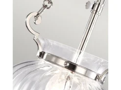 Clearance Elstead Finsbury Park 3 ljus liten taklykta hänge polerad nickel, E14 Gris