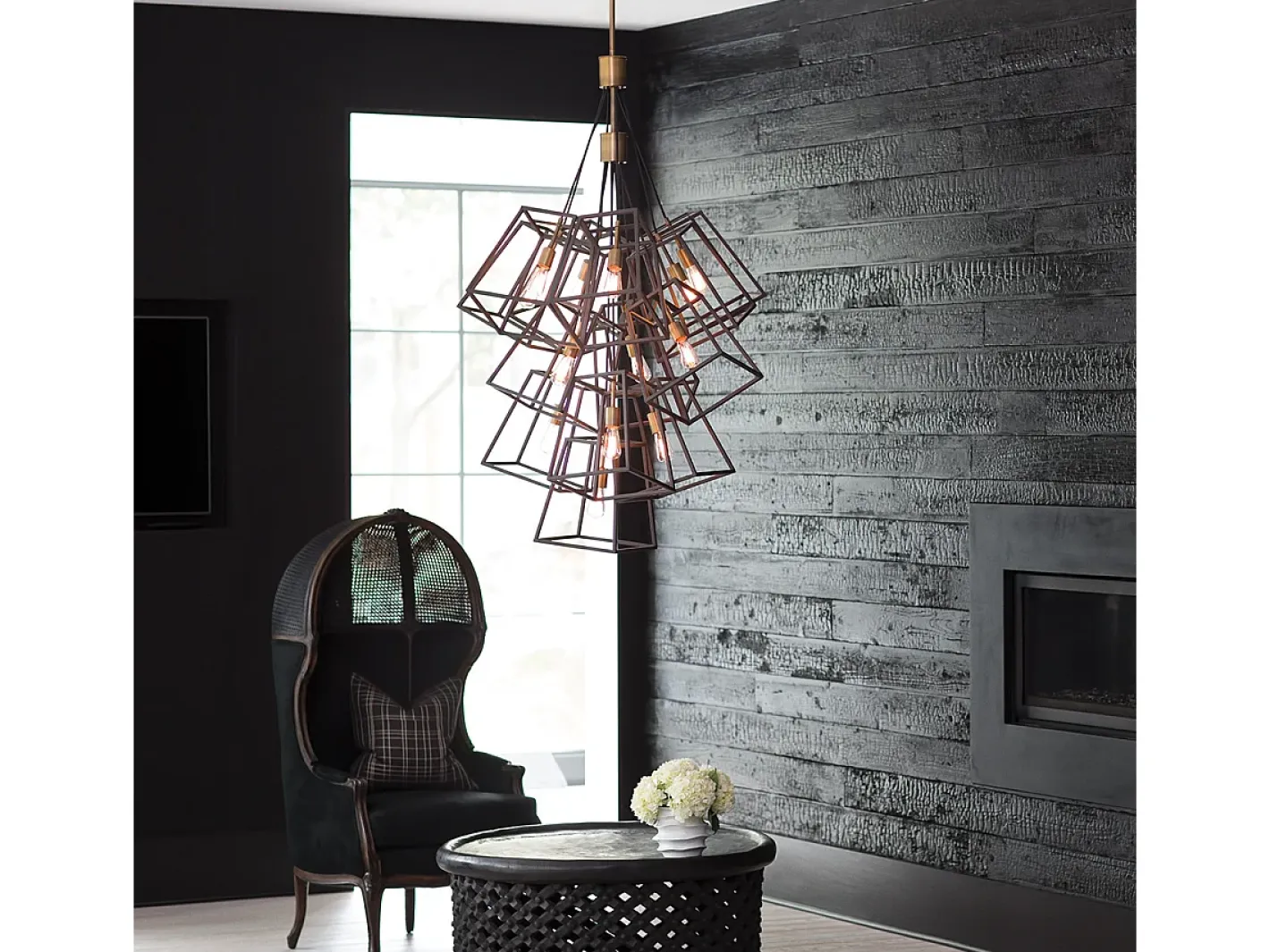 Lámpara Suspendida-Elstead Fulton 13 Light Large Cluster Drop Chandelier Pendel, Brons Bronce