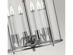 Elstead Gentry 6 ljus stor taklykta hängande tenn, E14 Gris