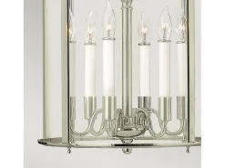 Lámpara Suspendida-Elstead Gentry 6 Ljus Stora Pendellampa - Polerat Nickel Gris