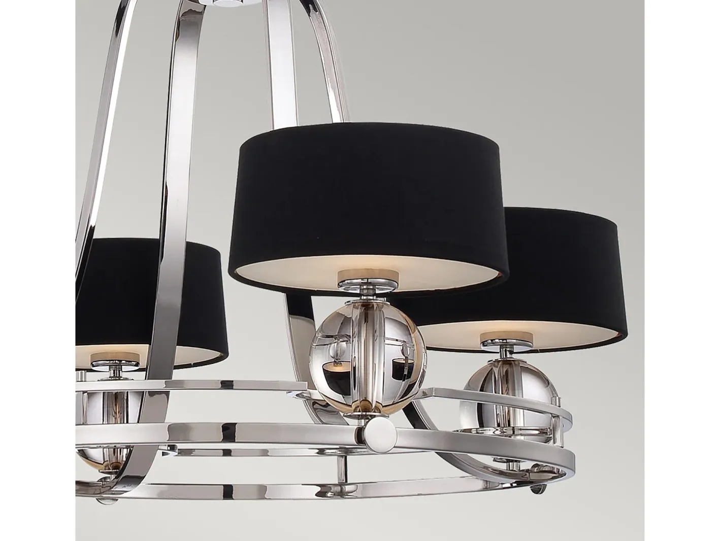 Elstead Gotham Multi Arm Chandelier 4 Light Imperial Silver Finish, G9 Negro Outlet