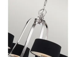 Elstead Gotham Multi Arm Chandelier 4 Light Imperial Silver Finish, G9 Negro Outlet