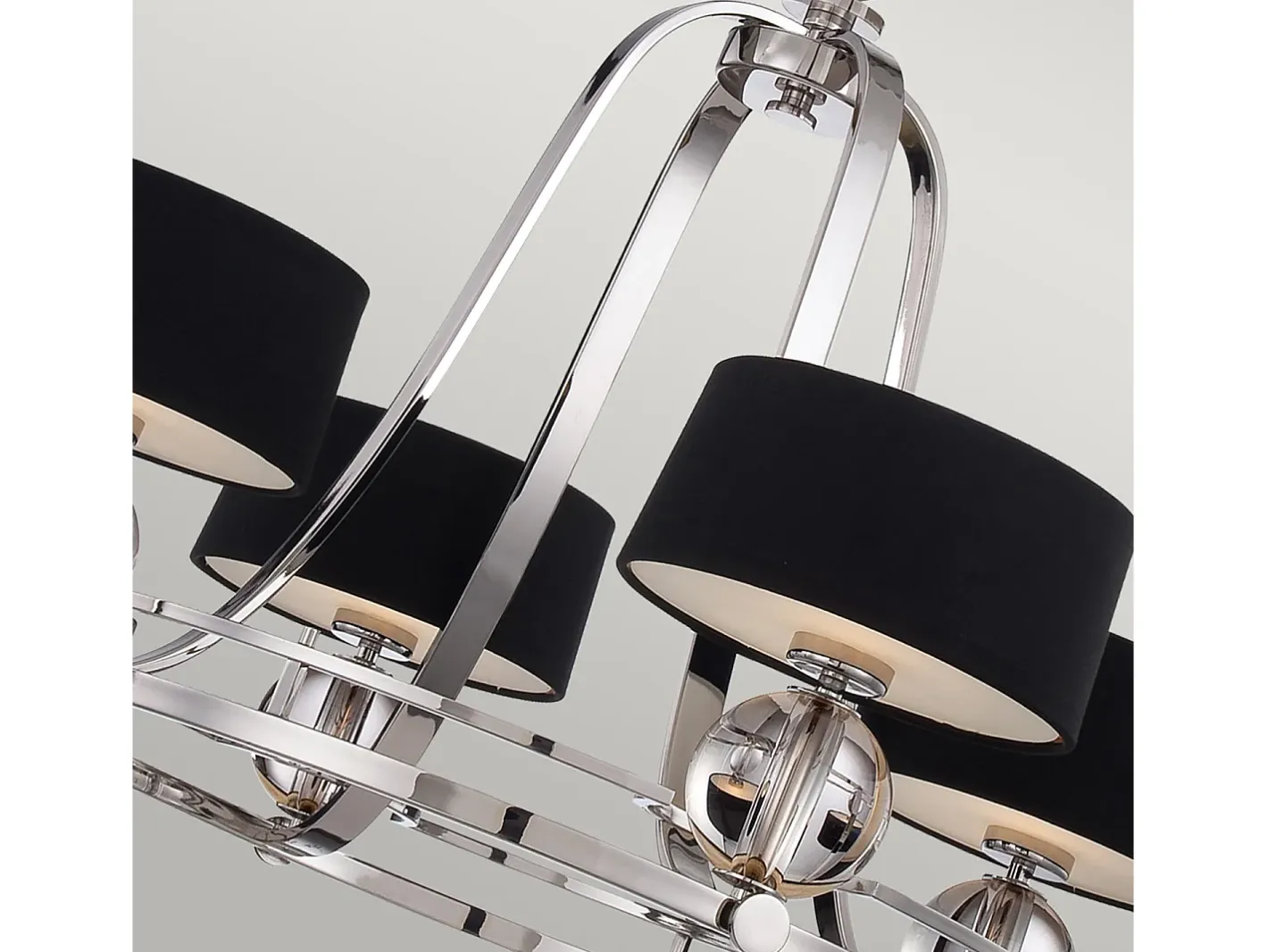 Elstead Gotham Multi Arm Chandelier 4 Light Imperial Silver Finish, G9 Negro Outlet