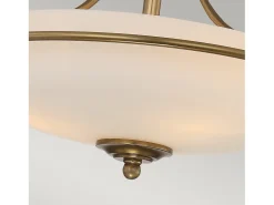 Elstead Griffin 3 Light Semi-Flush Light - Weathered Brass, E27 Camel