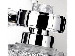 Aplique Para Pared-Elstead Gunnislake 1 ljus vägglampa polerad kromglasskärm IP44, G9 Gris