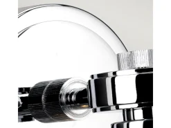 Aplique Para Pared-Elstead Gunnislake 1 ljus vägglampa polerad kromglasskärm IP44, G9 Gris