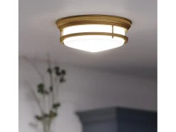 Elstead Hadley 3 Ljus Semi Flush Ceiling Light Borstad brons, E27 Bronce