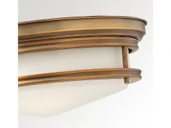 Elstead Hadley 3 Ljus Semi Flush Ceiling Light Borstad brons, E27 Bronce