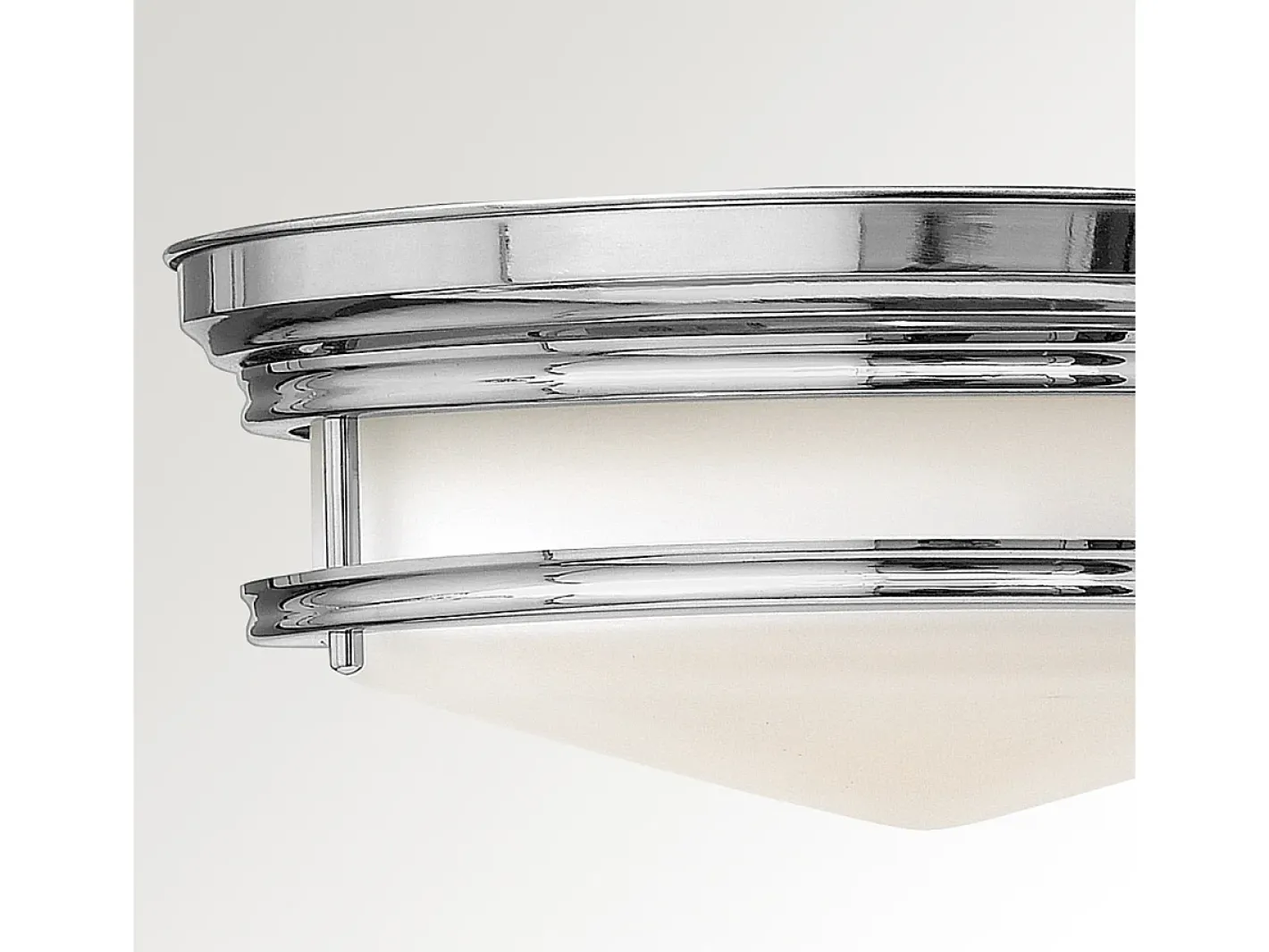 Plafón-Elstead Hadley 3 Ljus Semi Flush Taklampa Krom, E27 Gris