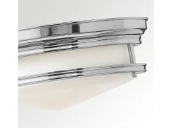Plafón-Elstead Hadley 3 Ljus Semi Flush Taklampa Krom, E27 Gris
