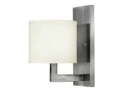 Aplique Para Pared-Elstead Hampton 1 ljus inomhusvägglampa antik nickel, E27 Gris