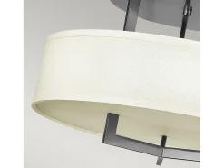 Elstead Hampton 3 Ljus Semi Flush Ceiling Light Antik Nickel, E27 Gris Clearance