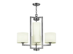 Lámpara Suspendida-Elstead Hampton 4 Lätt taklampa med flera armar antika nickel, E27 Gris