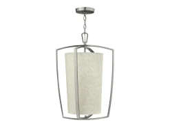 Lámpara Suspendida-Elstead Hinkley Blakely Stor taklampa 3x E14 Lätt Borstad Nickel Gris