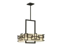 Online Elstead Hinkley Lanza Pendelljus mönstrad skärm 3x E27 Oil Rubbed Brons Bronce