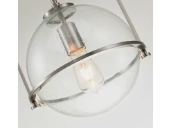 Lámpara Suspendida-Elstead Hinkley Somerset Globe Pendel Taklampa Borstad Nickel Gris