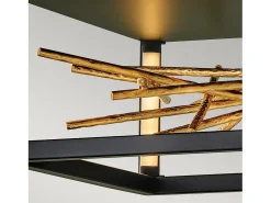 Plafón-Elstead Hinkley Styx Integrerad LED Semi Flush Light Black & Golded Gold, 3000K Negro