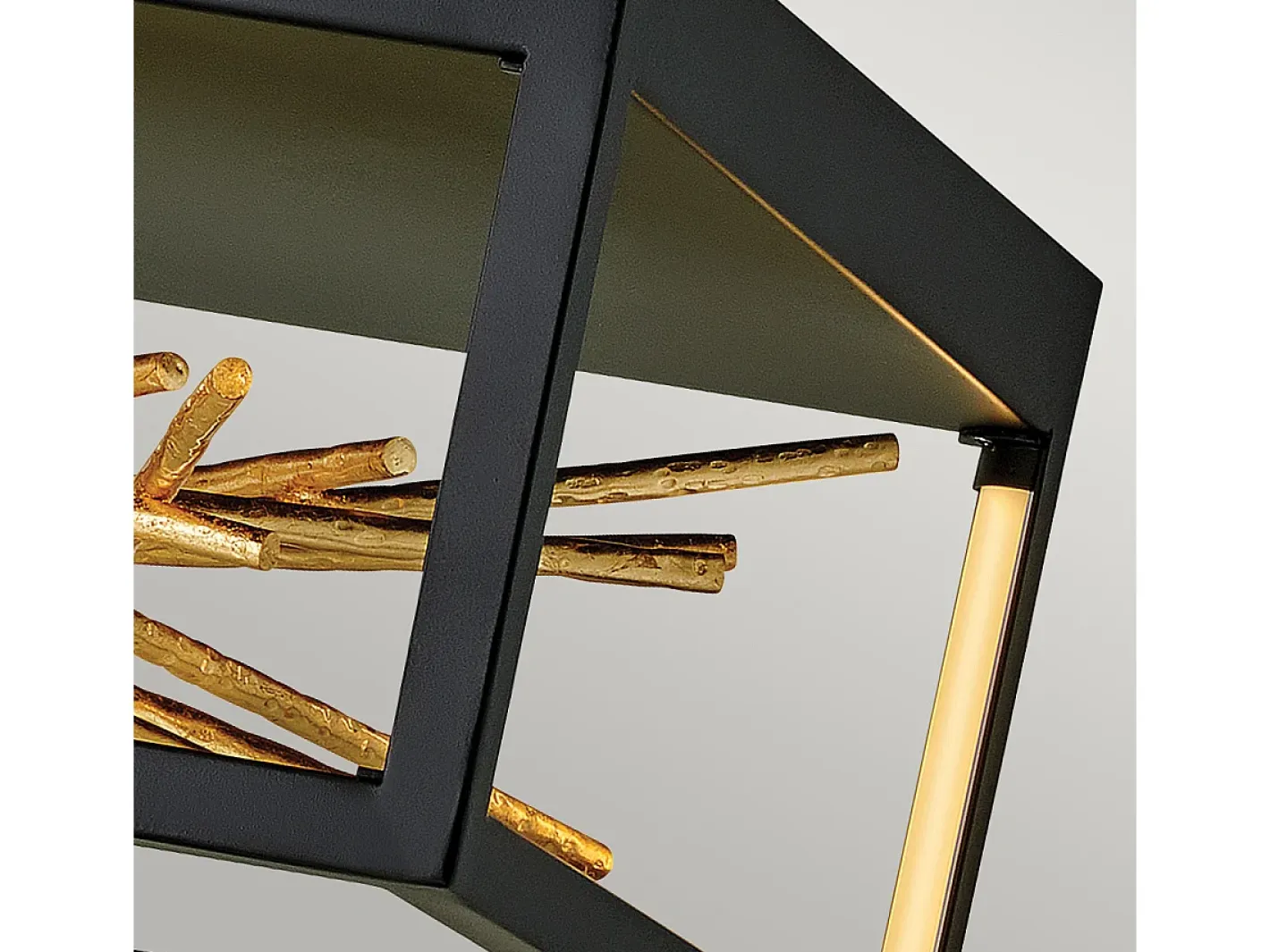 Plafón-Elstead Hinkley Styx Integrerad LED Semi Flush Light Black & Golded Gold, 3000K Negro