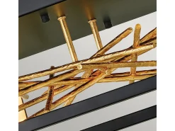 Plafón-Elstead Hinkley Styx Integrerad LED Semi Flush Light Black & Golded Gold, 3000K Negro