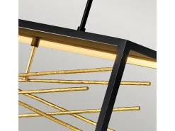 Lámpara Suspendida-Elstead Hinkley Styx Integrerad LED Bar Pendel Taklampa Svart & Guldguld, 3000K Negro