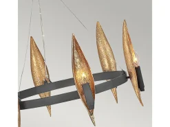 Elstead Hinkley Willow Cylindrisk taklampa kolsvart med Deluxe guld Negro Best