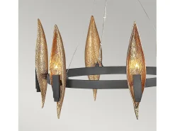 Elstead Hinkley Willow Cylindrisk taklampa kolsvart med Deluxe guld Negro Best