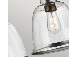 Elstead Hobson 3 Light Ceiling Island Chandelier Pendant Bar Light Satin Nickel, E27 Gris Clearance