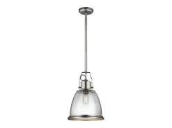 Elstead Hobson 1 ljus stor kupol takhänge satin nickel, E27 Gris Online