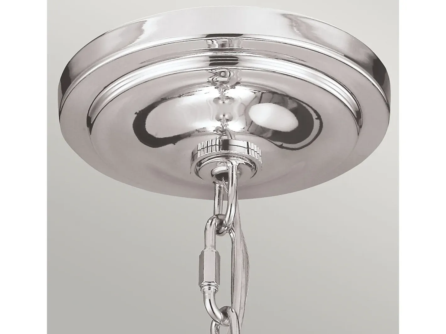 Lámpara Suspendida-Elstead Hounslow 1 Light Ceiling Mini Pendel Polerad Nickel, E27 Gris