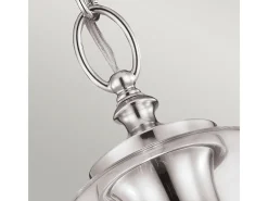 Lámpara Suspendida-Elstead Hounslow 1 Light Ceiling Mini Pendel Polerad Nickel, E27 Gris