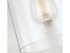 Lámpara Suspendida-Elstead Hounslow 1 Light Ceiling Mini Pendel Polerad Nickel, E27 Gris