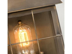 Outlet Elstead Hyde Park 1 Ljus Utomhus Vägglykta Lätt Massiv Mässing IP44, E27 Camel