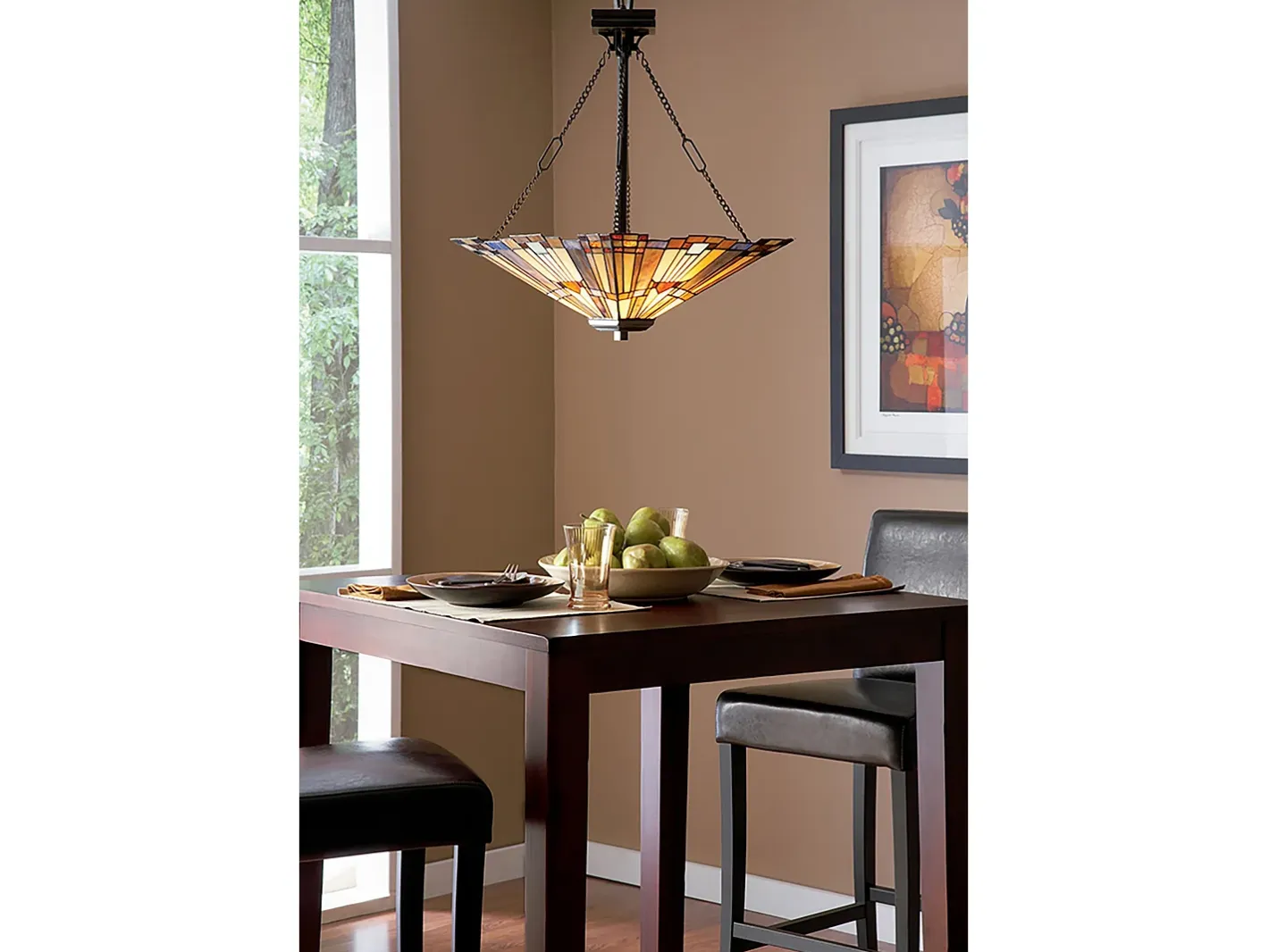 Elstead Inglenook 3 ljus takhänge brons, Tiffany, E27 Bronce Best