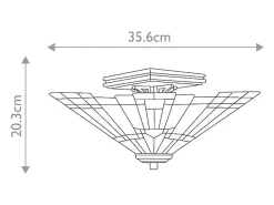 Online Elstead Inglenook 2 ljus Tiffany Semi Flush Ceiling Light Bronze, E27 Bronce